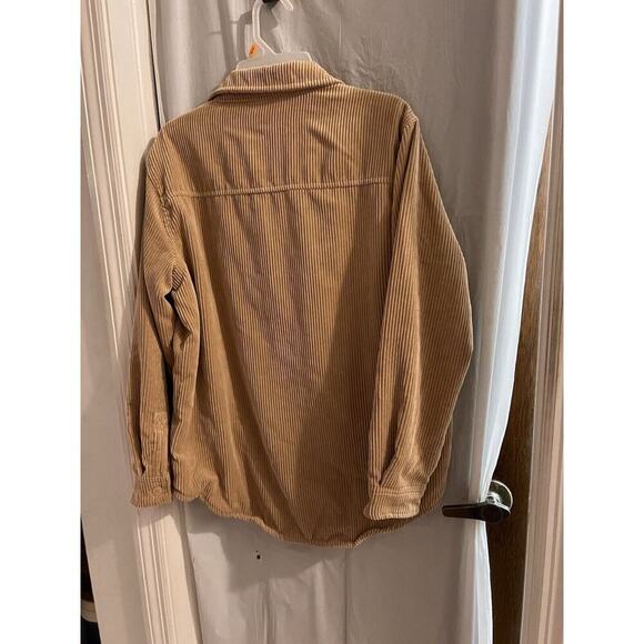 Love Tree Womens Jacket Size M Medium Tan Corduroy Reversible Shacket Pink Plaid - Picture 7 of 7